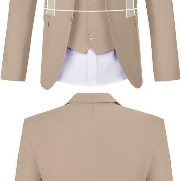 Classic Men's 3-Piece Slim Fit Suit - Business Jacket, Vest, and Tie Included - Picture 2 of 6